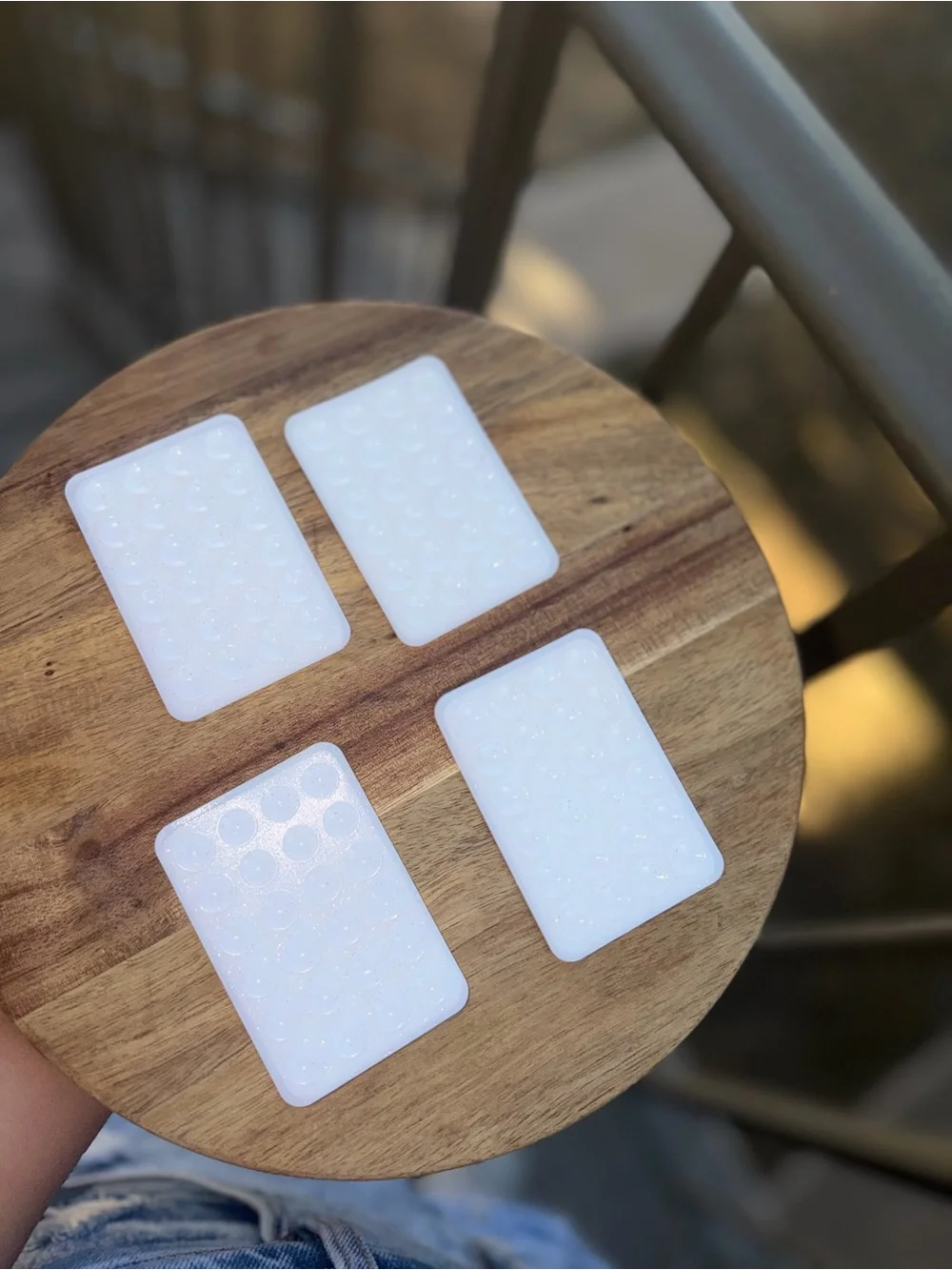 Phone silicon suction white with glitter